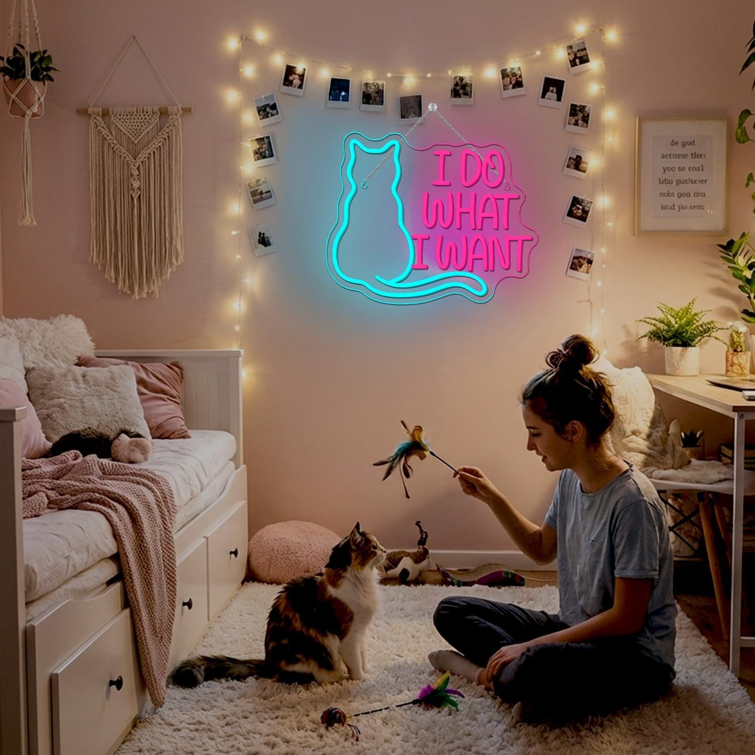 Cat Neon Sign USB Dimmable LED - Gaming Accessories Shop 评论和价格