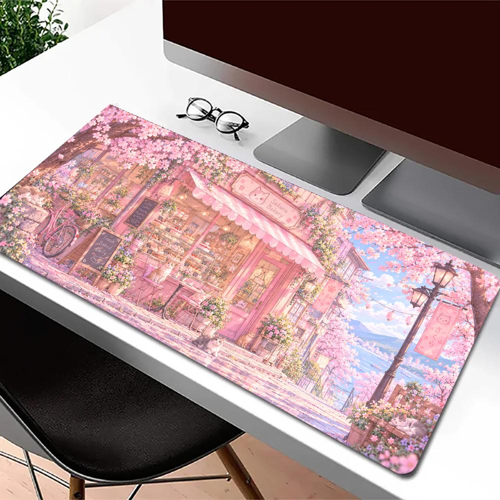 Cherry Blossom Shop Desk Mat T - Gaming Accessories Shop 评论和价格
