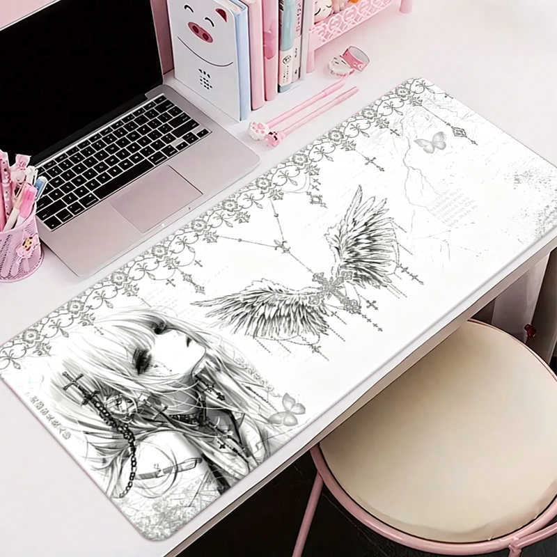 Leather Mousepad Black White A - Gaming Accessories Aesthetic 评论和价格